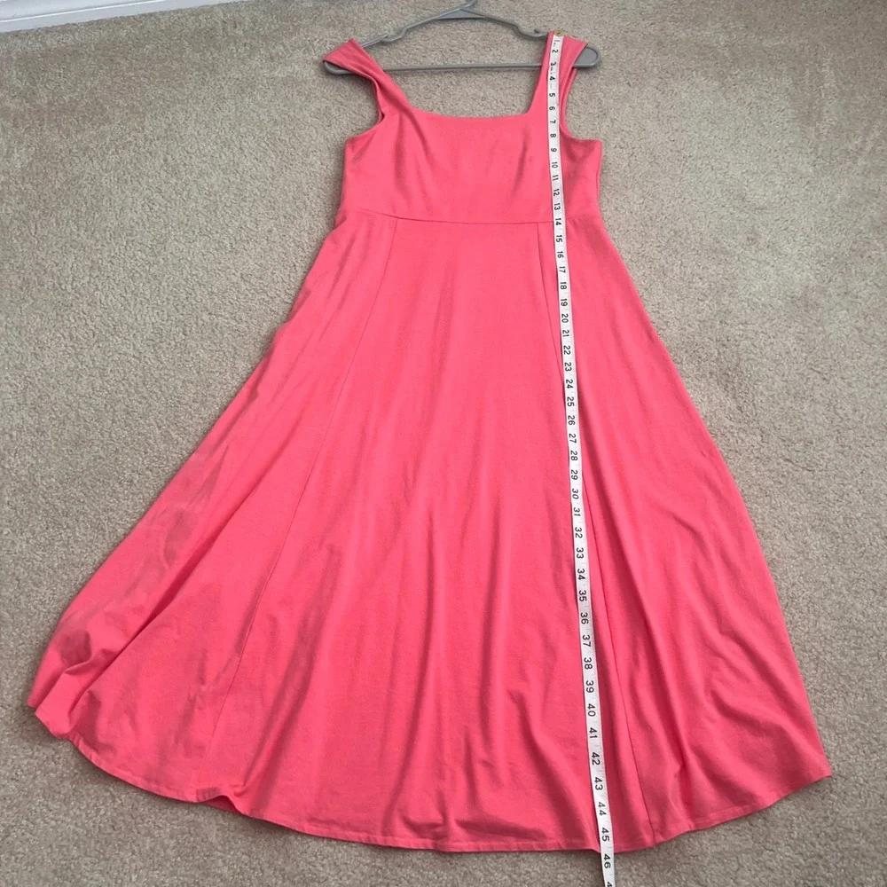 ABLE‎ Coral Pink Square Neck Midi Dress Sleeveless Casual Womens Size Medium